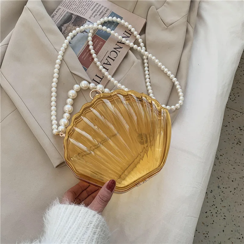Acrylic shell box wholesale clear handbags bags for girls handbags bolsos para mujer clutch hand bag