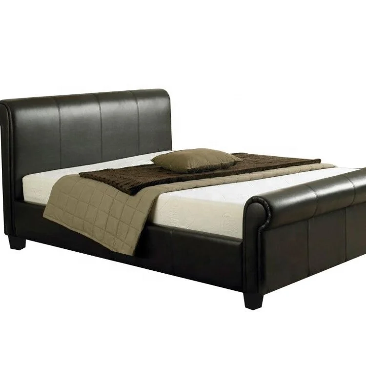 Modern Ottoman Leather Bed Frame Hydraulic and  Queen Size With Flat Headboard Bedroom Sets for Sale
