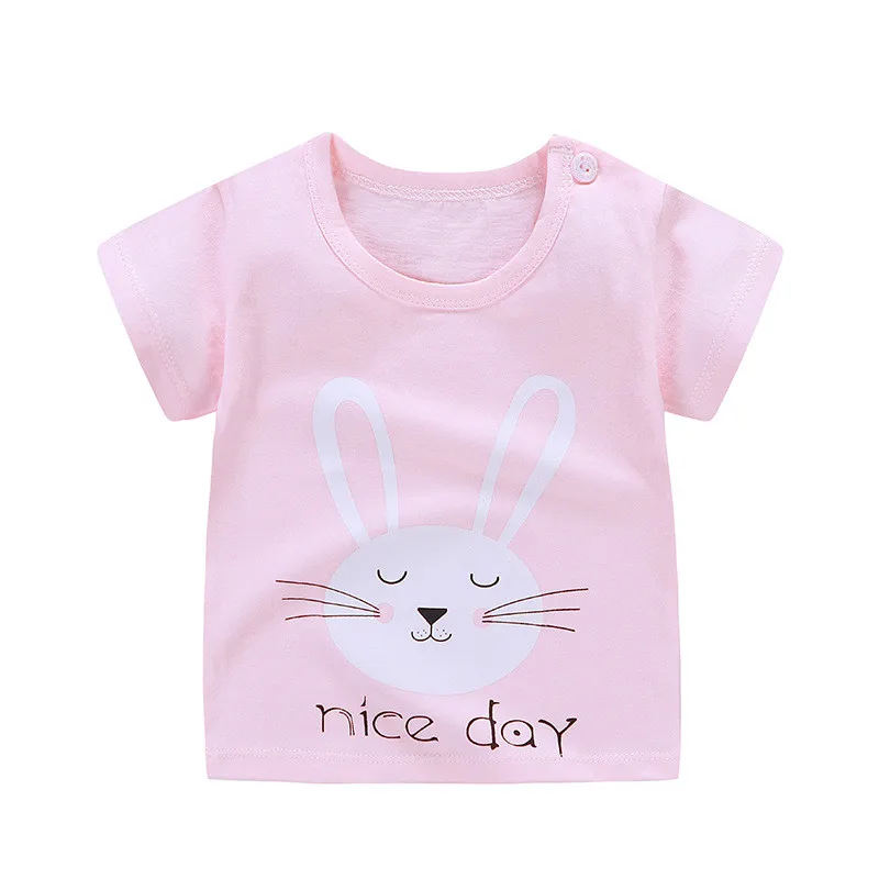 Children T Shirts Cartoon Print Kids Baby Boy Tops Short Sleeve T-Shirt Summer Tee Toddler Girl Shirts Girls Top