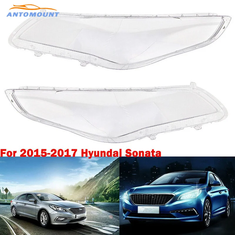 Uda Auto Parts Front Headlamps Cover Transparent Lampshades Lamp Shell For Hyundai Sonata 2015