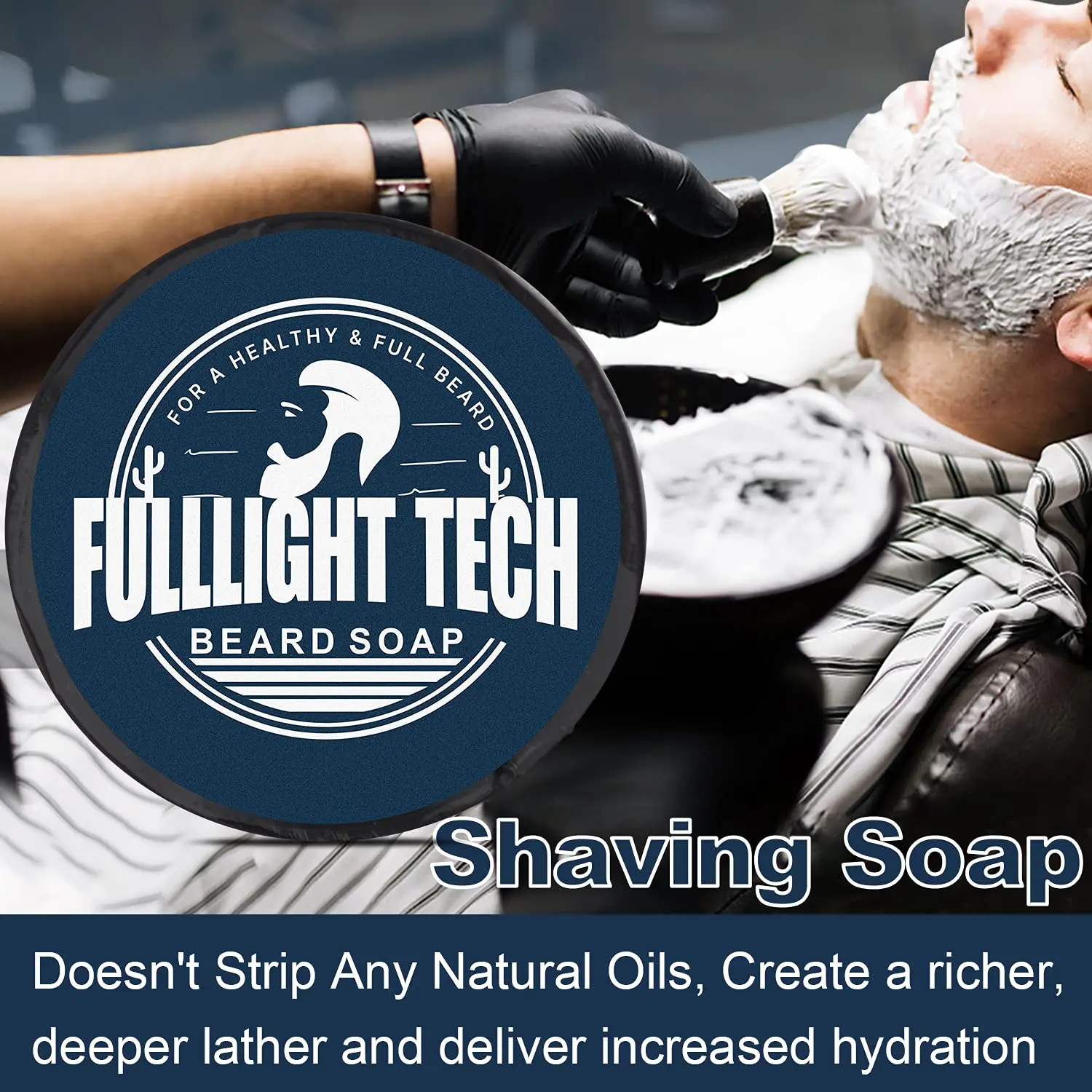OEM Beard Products Kit Set Sandalwood Handmade Natural Soften Skin Beard Pre Shave Oil Cream Gel After Balm Men Beard Soap Bar