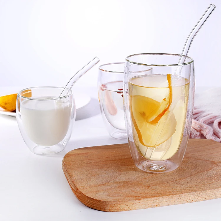 Customize  High Borosilicate Glass Double Wall Coffee Mug For Office