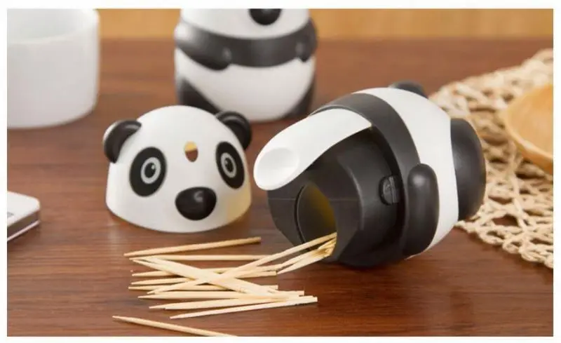 Free Shipping Cartoon Automatic Toothpick Holder Pocket Fashion Cute Panda Shaped Creative Box toothpick