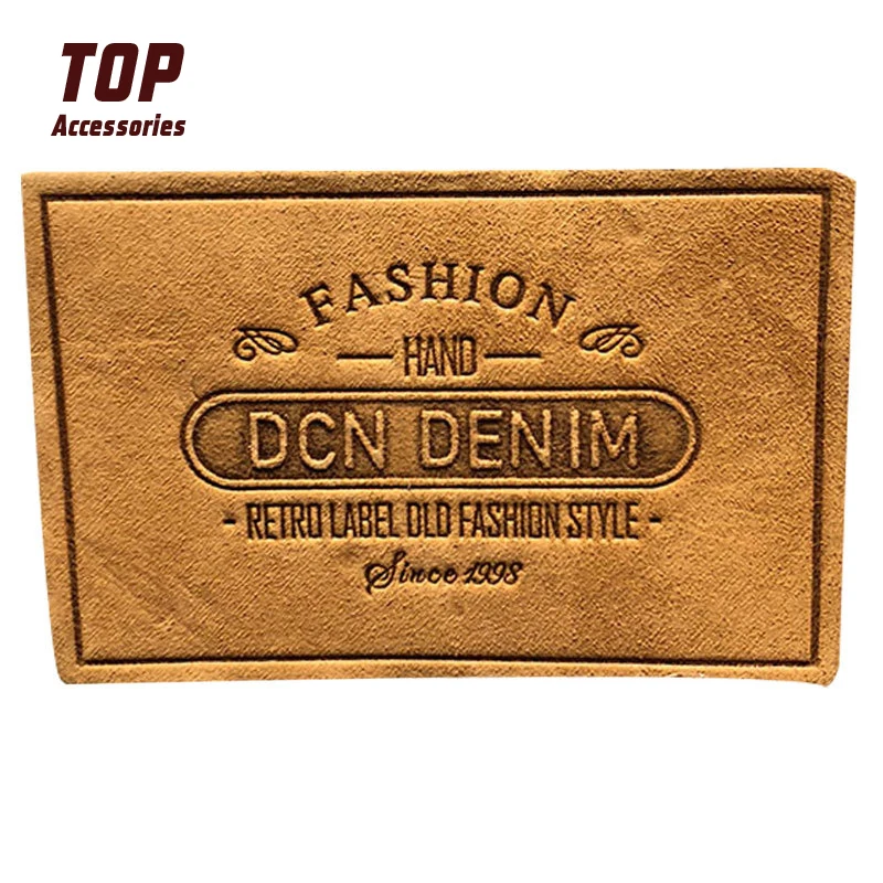 Custom Brand Jeans PU Label Embossed Leather Patches For Clothes Garment