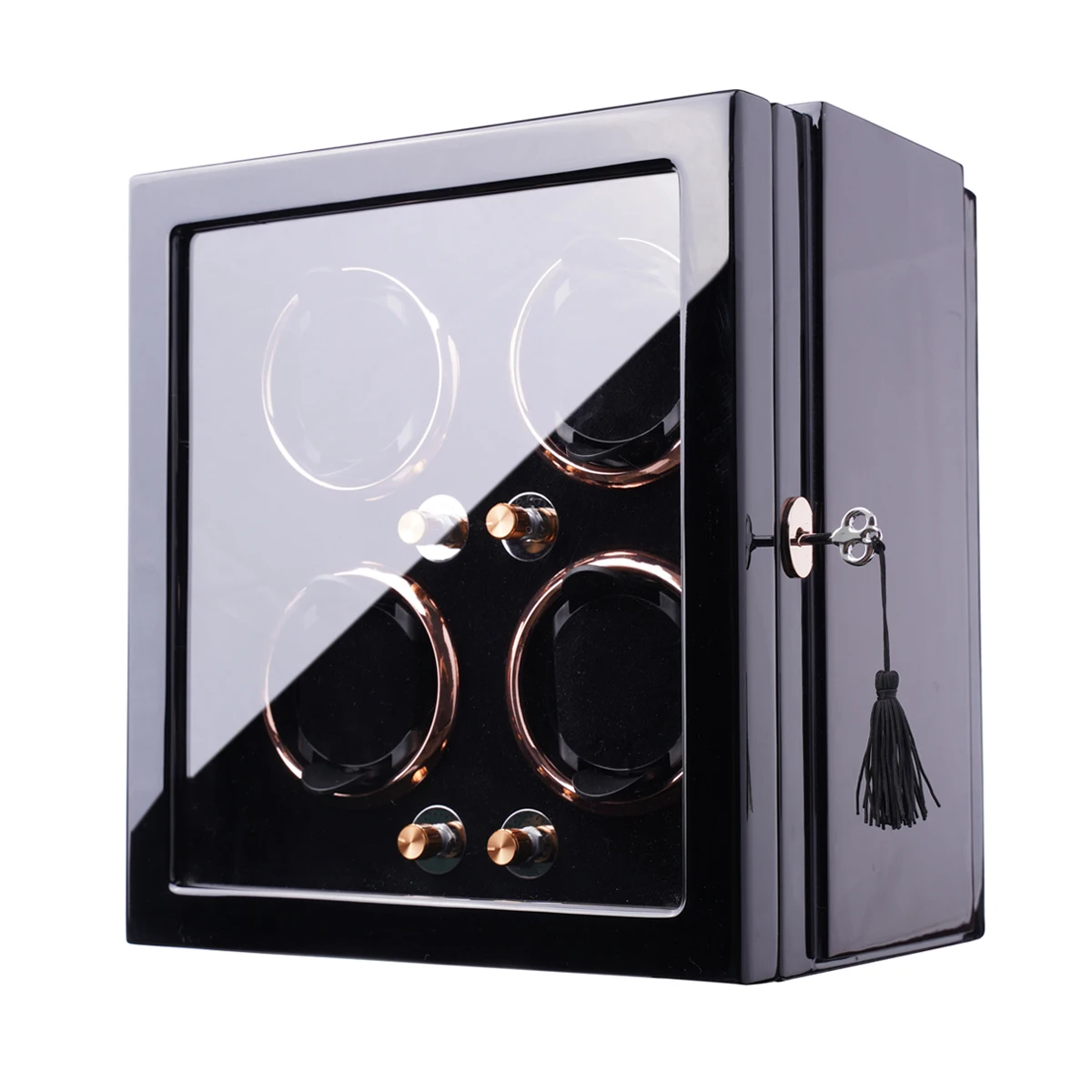 Luxury High gloss Quad Auto Rotation Watch Winder Box for Automatic Watches Winding 4 Slots Shaker Case
