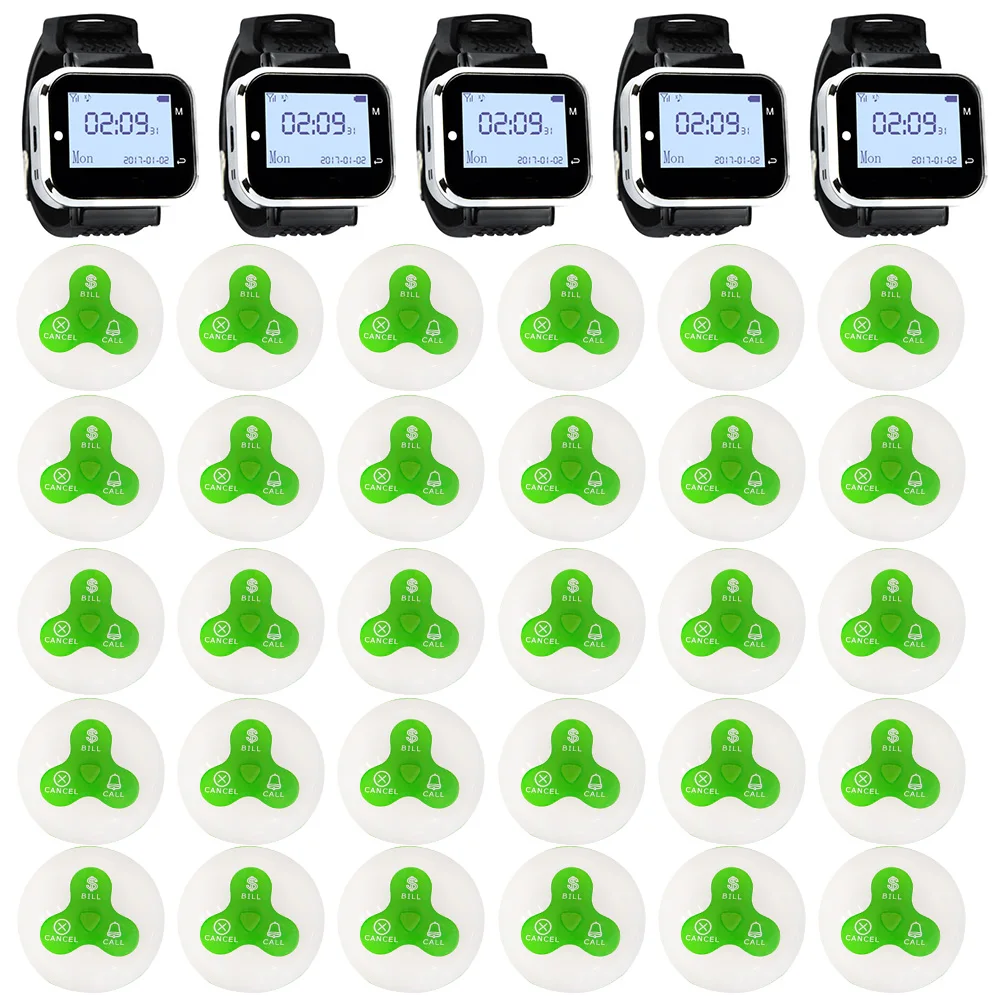 wireless receiver display host restaurant waiter call system service button paging system