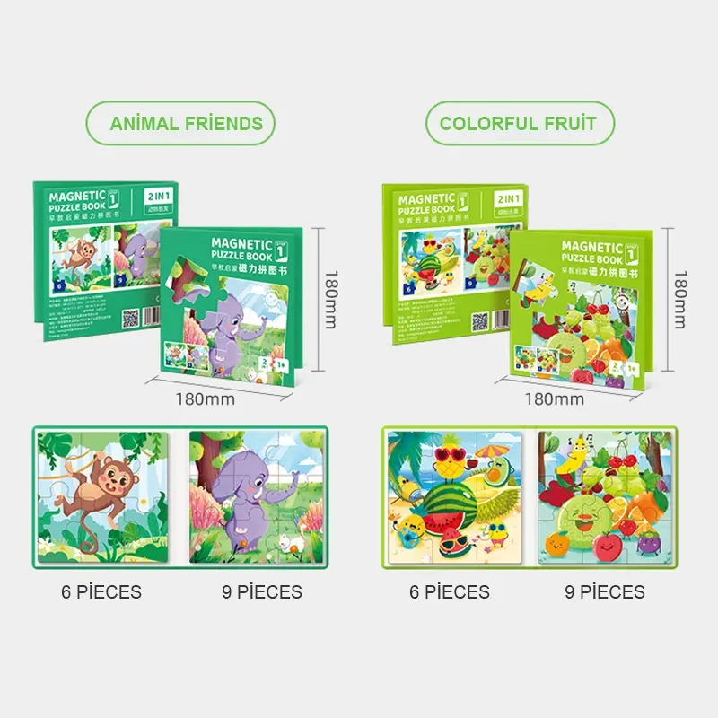 Cartoon Kids Magnetic Dressup Puzzle Jigsaw Puzzle Educational Fidget Toys Set Scrable Magnetic Book Montessori Magnet Toys PVC