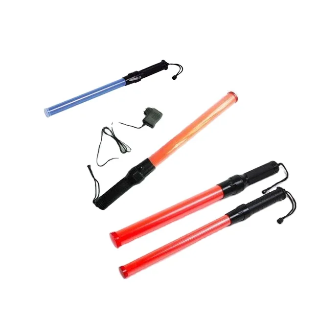 2024 battery rechargeable  High Visible Traffic Equipment LED Flashing Baton with Whistle  bhot sale wand sticks