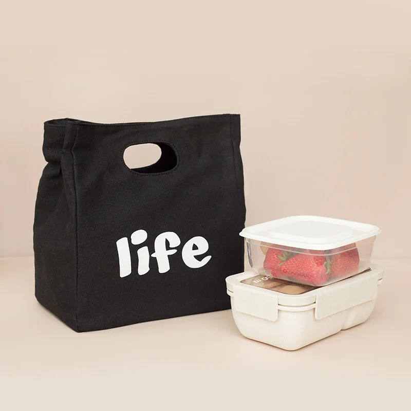 Japanese collapsible cooler picnic canvas lunch tote bag women insulated lunch bag