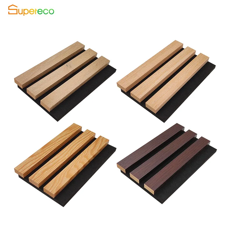 Indoor Decoration Wall Panel Grade Flame Retardant Material MDF Pet Wooden Slat Wall Acoustic Panel