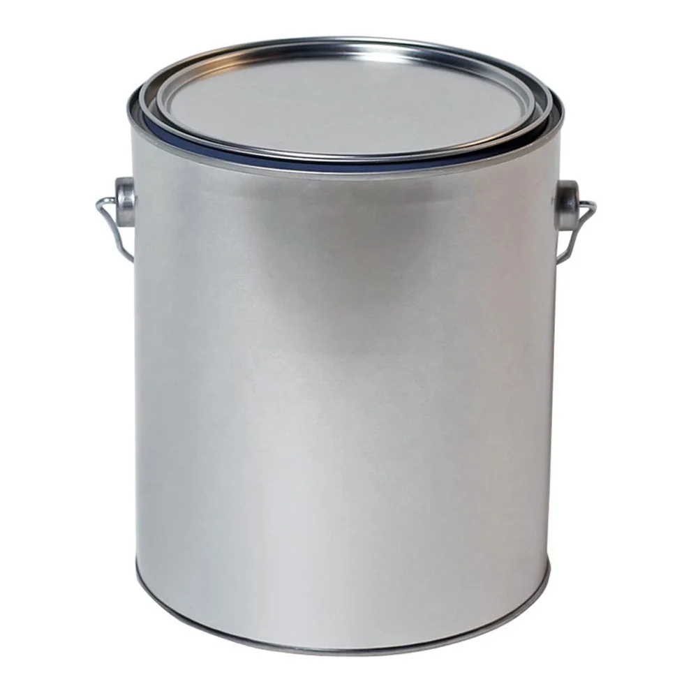 1 галлон, 3,7 литра, круглая металлическая жестяная банка с крышкой и металлической ручкой
