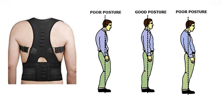 Back Posture Corrector Adjustable Magnetic Therapy Posture Corrector Brace Shoulder Back Brace Support Belt No Slouching Unisex