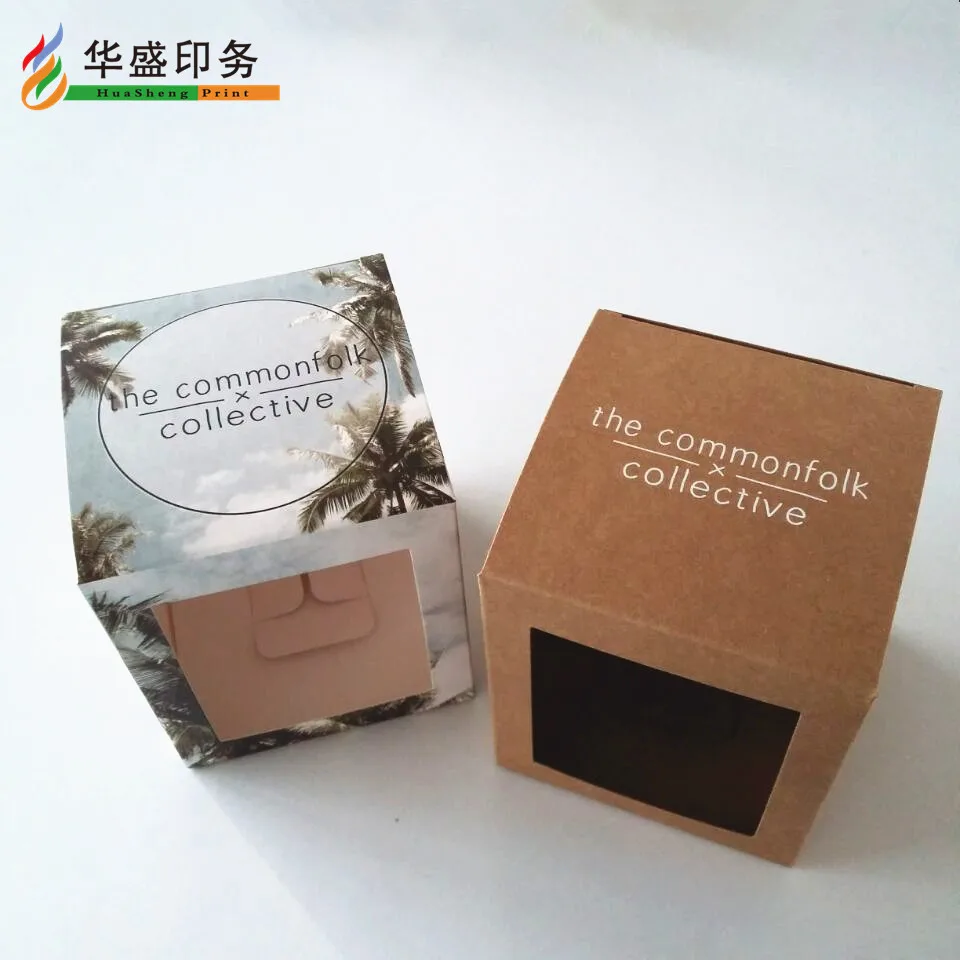 Recycled Luxury Black Candle Box and Jar Packaging Custom Logo Printing Kraft Brown Paper Box Cardboard with Inserts for Soap