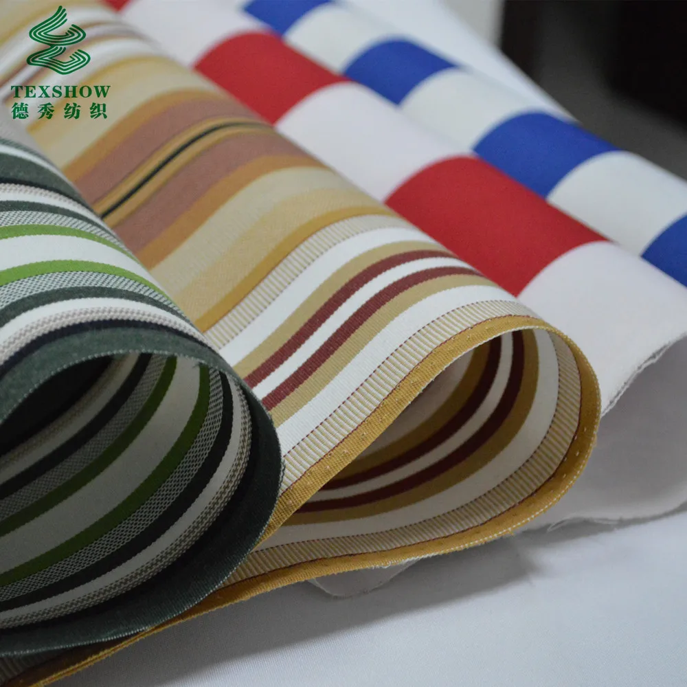 100% Solution dyed acrylic awning fabric