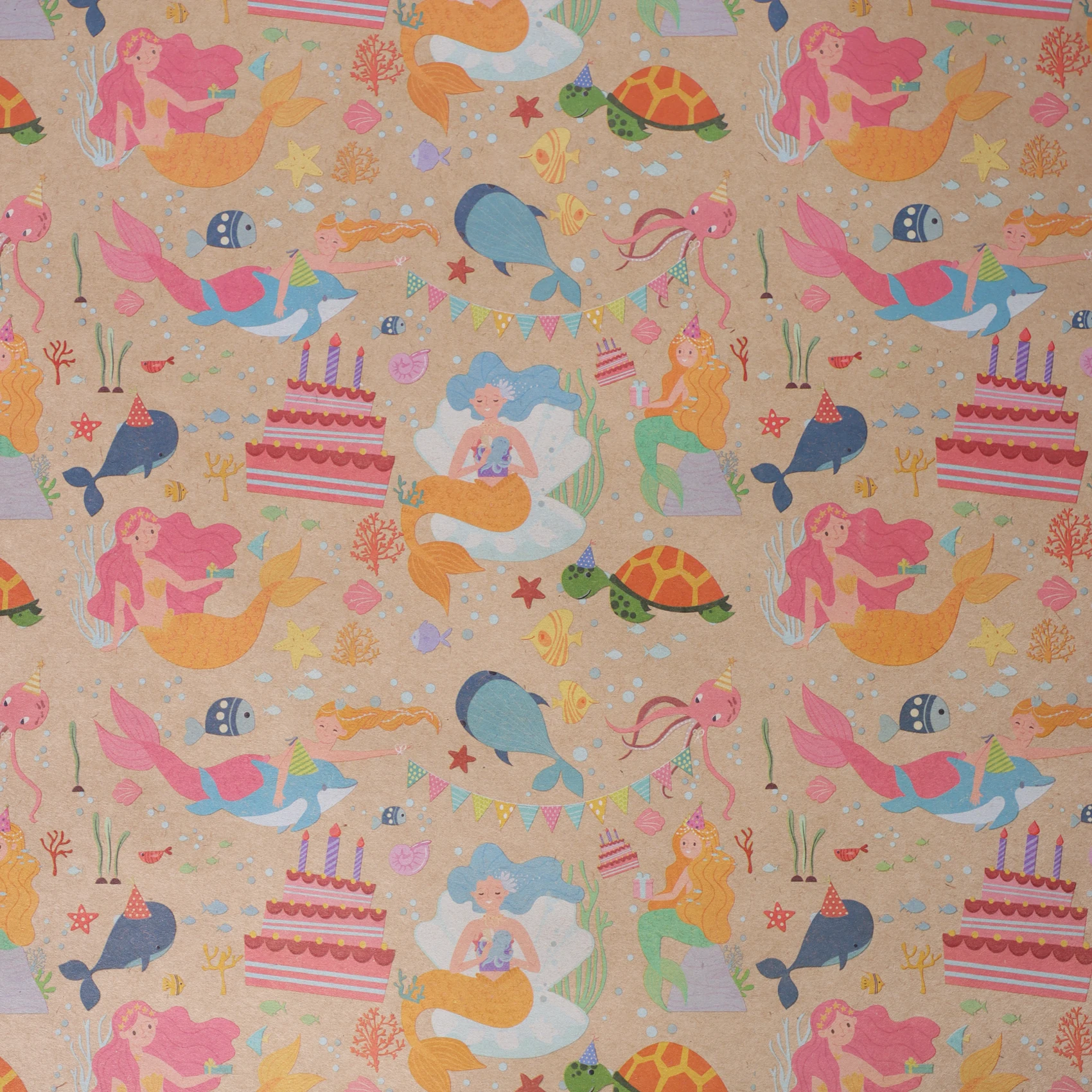 In Stock Dinosaur Horse Merman Wrapping Paper 2024 Custom Recyclable Wrap Roll Gifts Wrapping