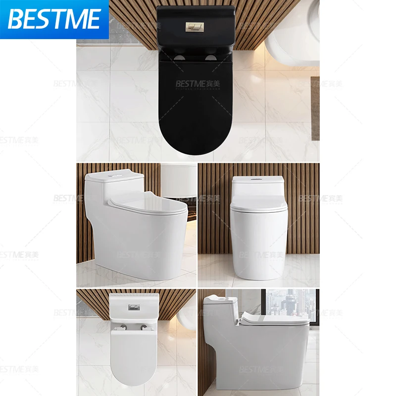 White and black PP Material Toliet Cover One Piece ceramic Toilet Seat Ceramic Floor Mounted Water closet Comode toilet