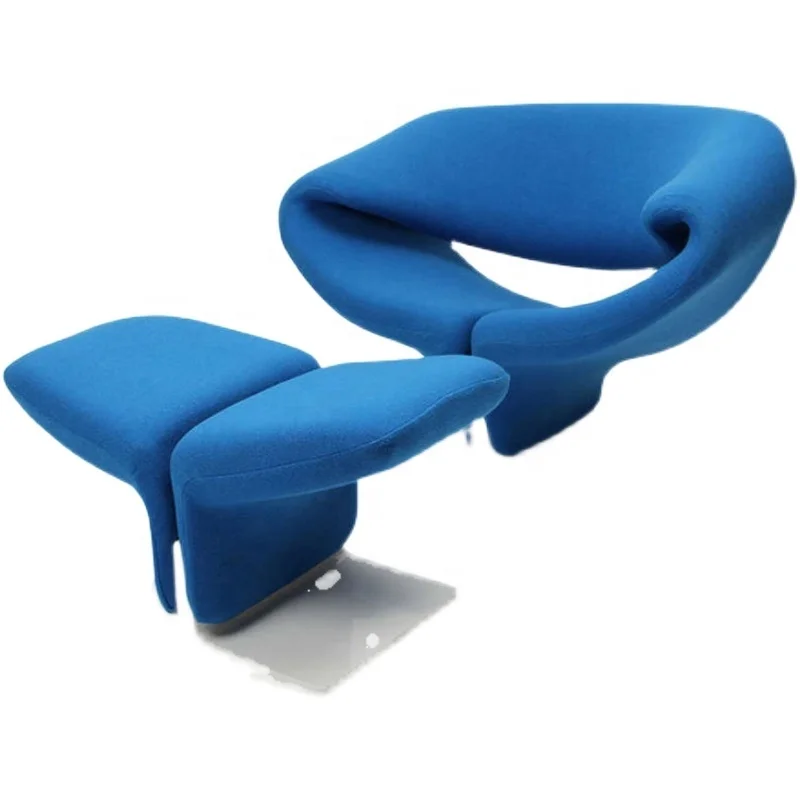 Factory Wholesale blue modern lazy small leisure single sofa chairs designer classical design leather armchair