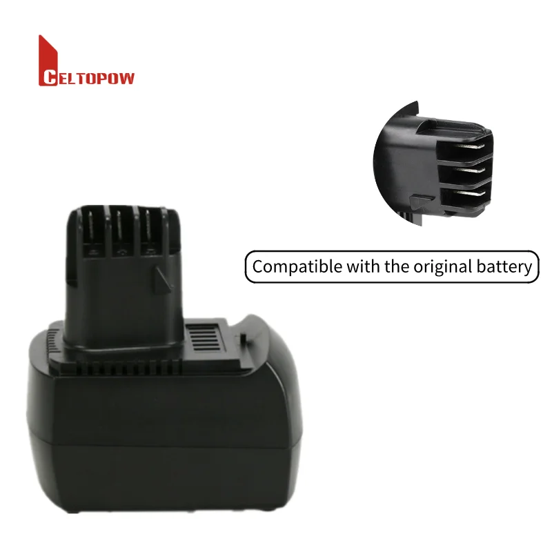 3000mah 12V Replacement Power Tool Battery for Metabo BZ12SP BS12SP BSZ12 SSP12 Cordless Drill Black 18650 CE Individual Package