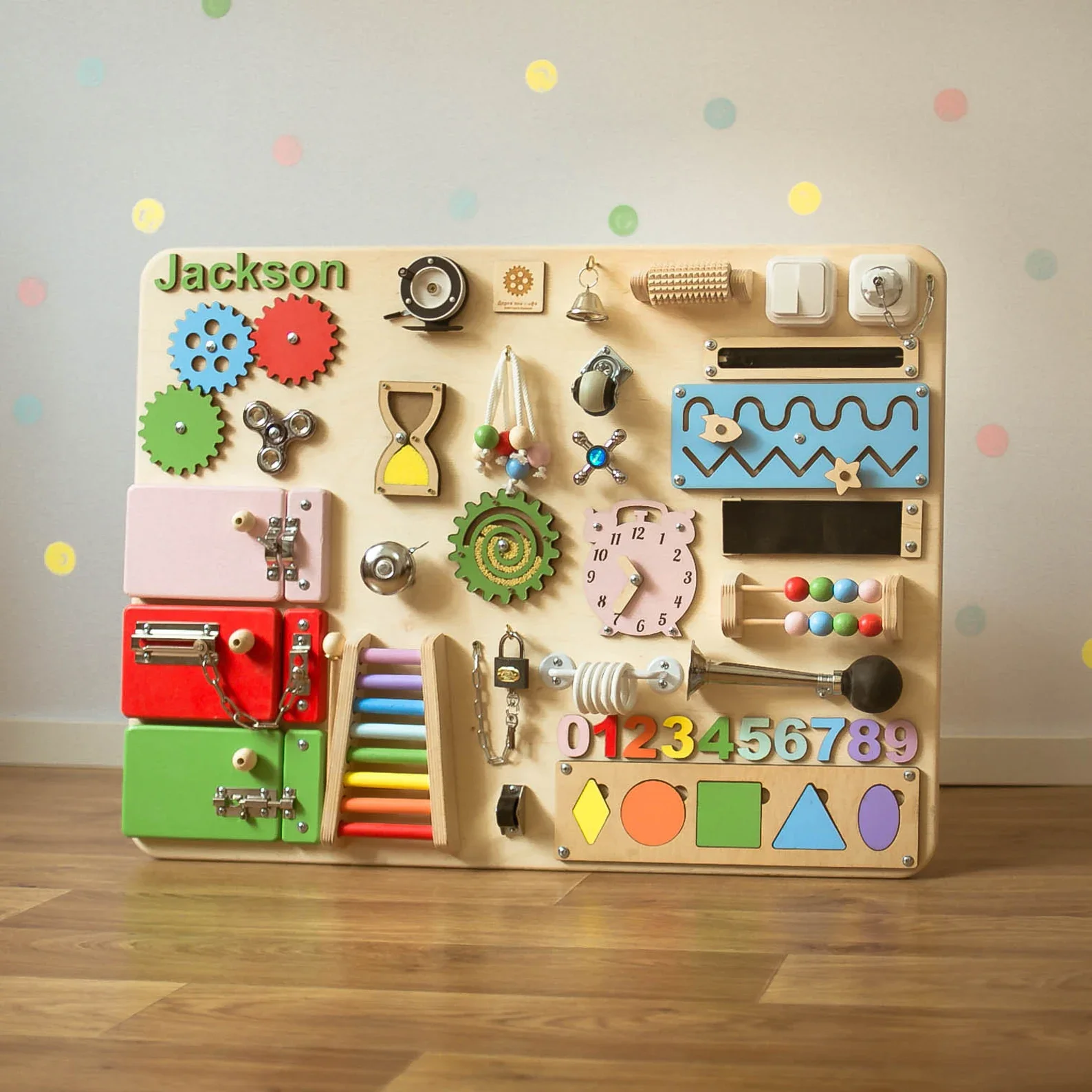 2022  customize Montessori  Early Education Training Organization  wooden busy board toy