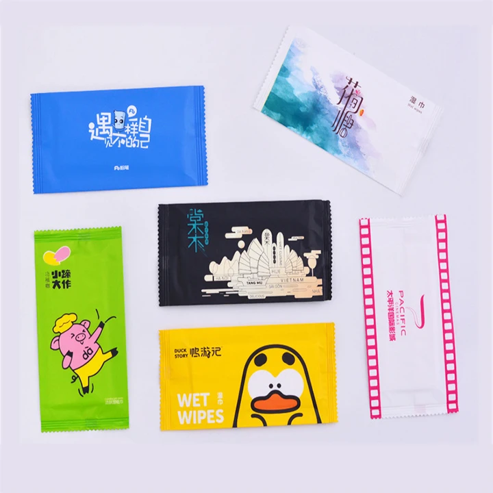 Individual Wrapped Single Wet Wipes for Restaurant Disposable Wipes Refreshing Cleaning Wet Napkins for Hands and Mouth