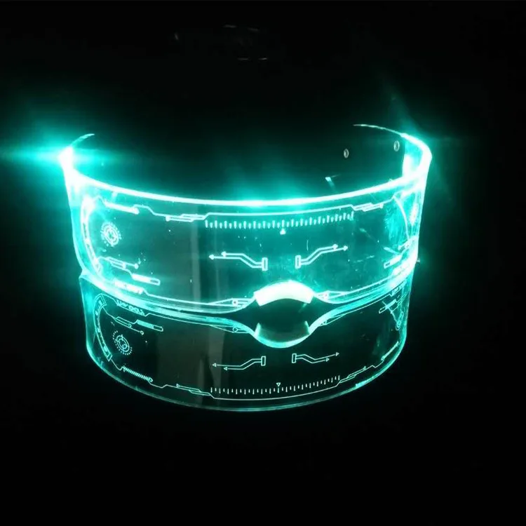 Robot Costume Led Visor Glasses Cyberpunk Glasses Futuristic Style Glasses For Cosplay Festivals Halloween Bars Clubs Parties