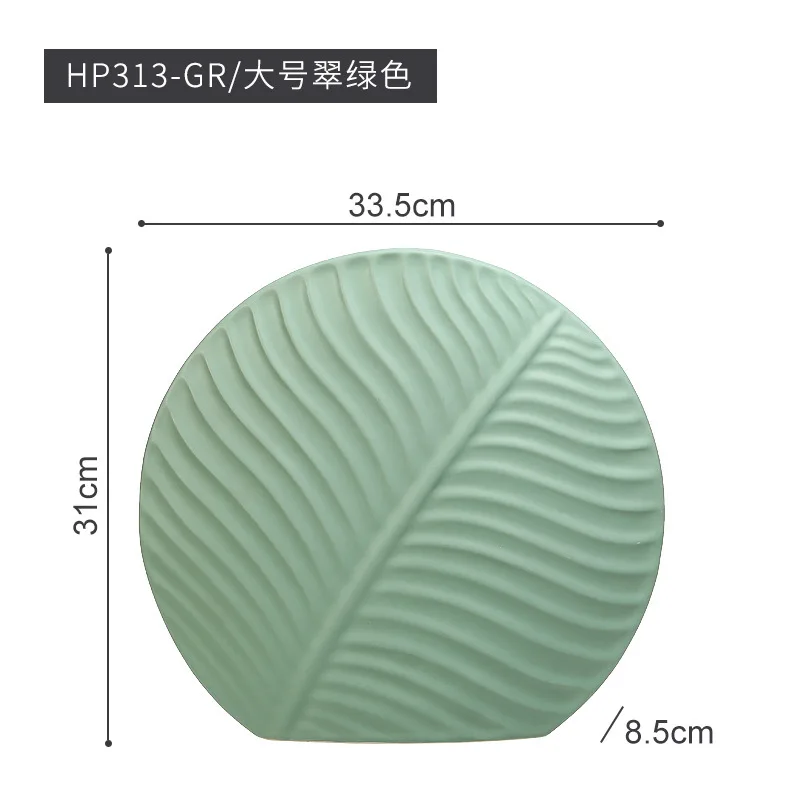 2024 Latest Exquisite round Leaf Decorative White Ceramic Vase Set Modern Nordic Design Wedding Occasions Fashionable Set Vase