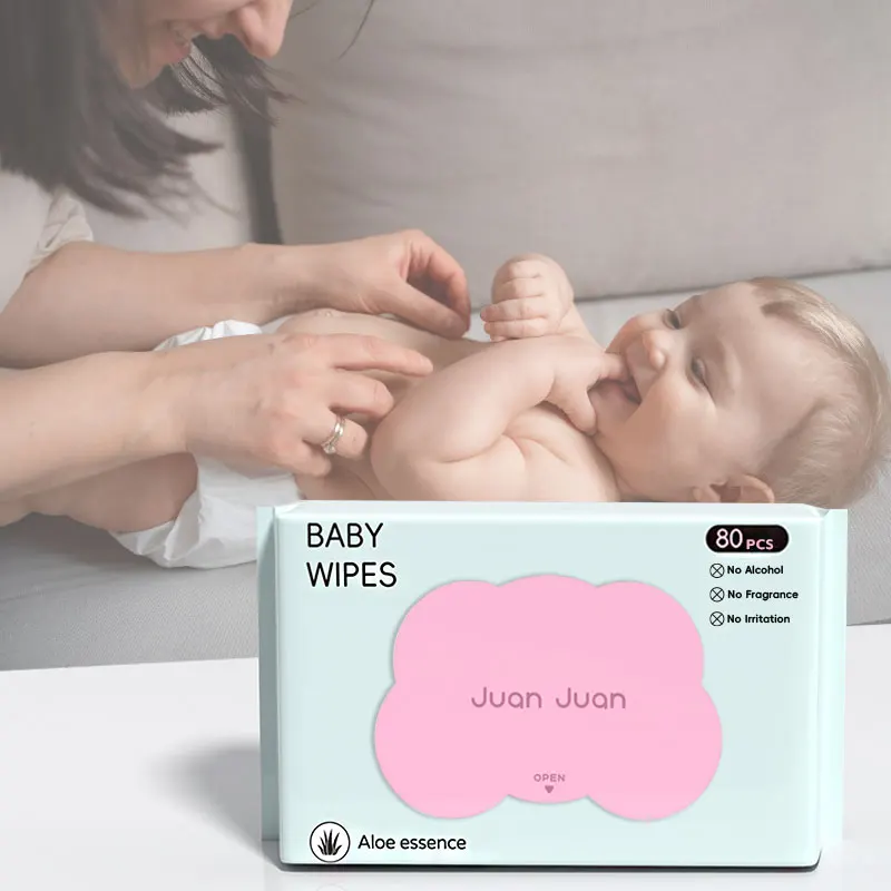 Hot Seller Bulk Wholesale 100% Biodegradable High Quality 80 pcs  Baby Wet Wipes