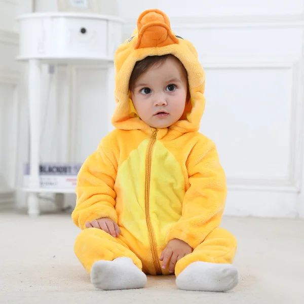 Infant Baby Girls Boys Cosplay Clothes Kids Zipper Jumpsuits Clothing Winter Animal Newborn Baby Romper