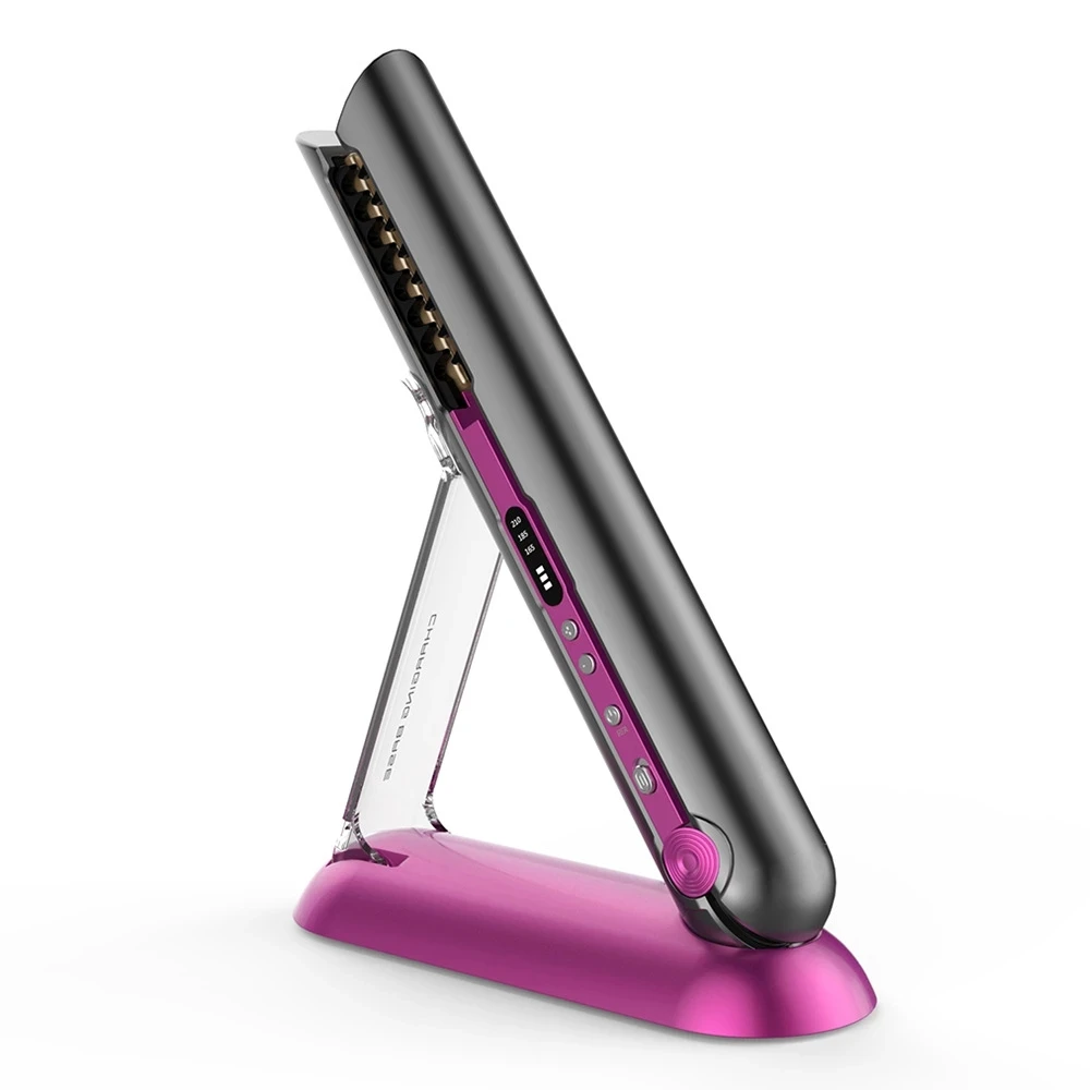 Factory Price 2 In 1 Cordless Hair Straightener And Curler Wireless Flat Iron