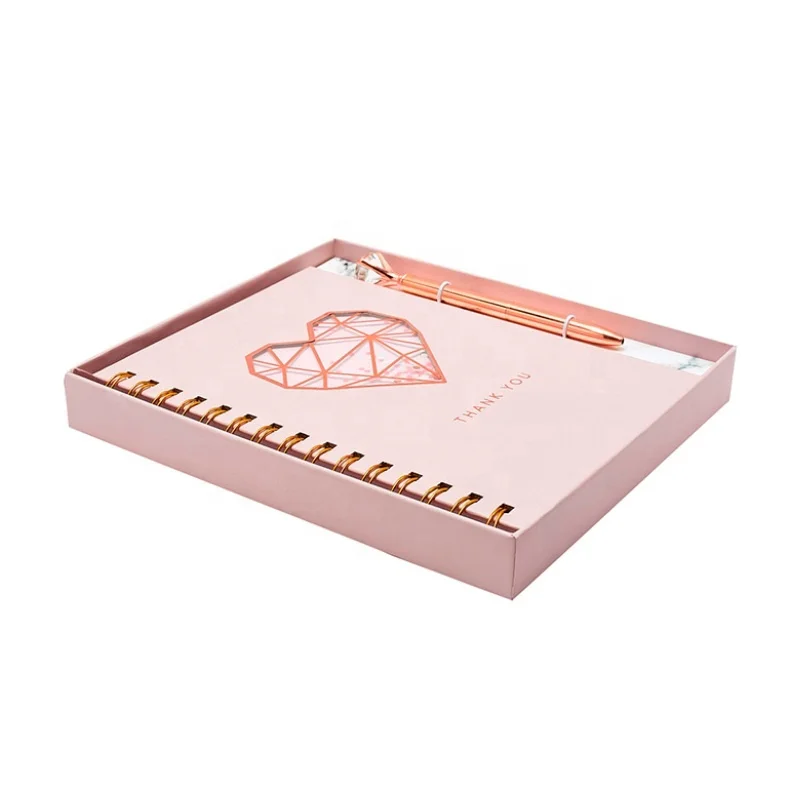 
New Product Rose Gold Foil Notebook And Pen Gift Set, Custom Luxury Office Stationery Set For Girl 