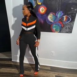 2022 Women Fall Clothing Zip Top Sports Jogger Suits Tracksuits Woman Autumn Sweat Pant Set 2 Piece Set