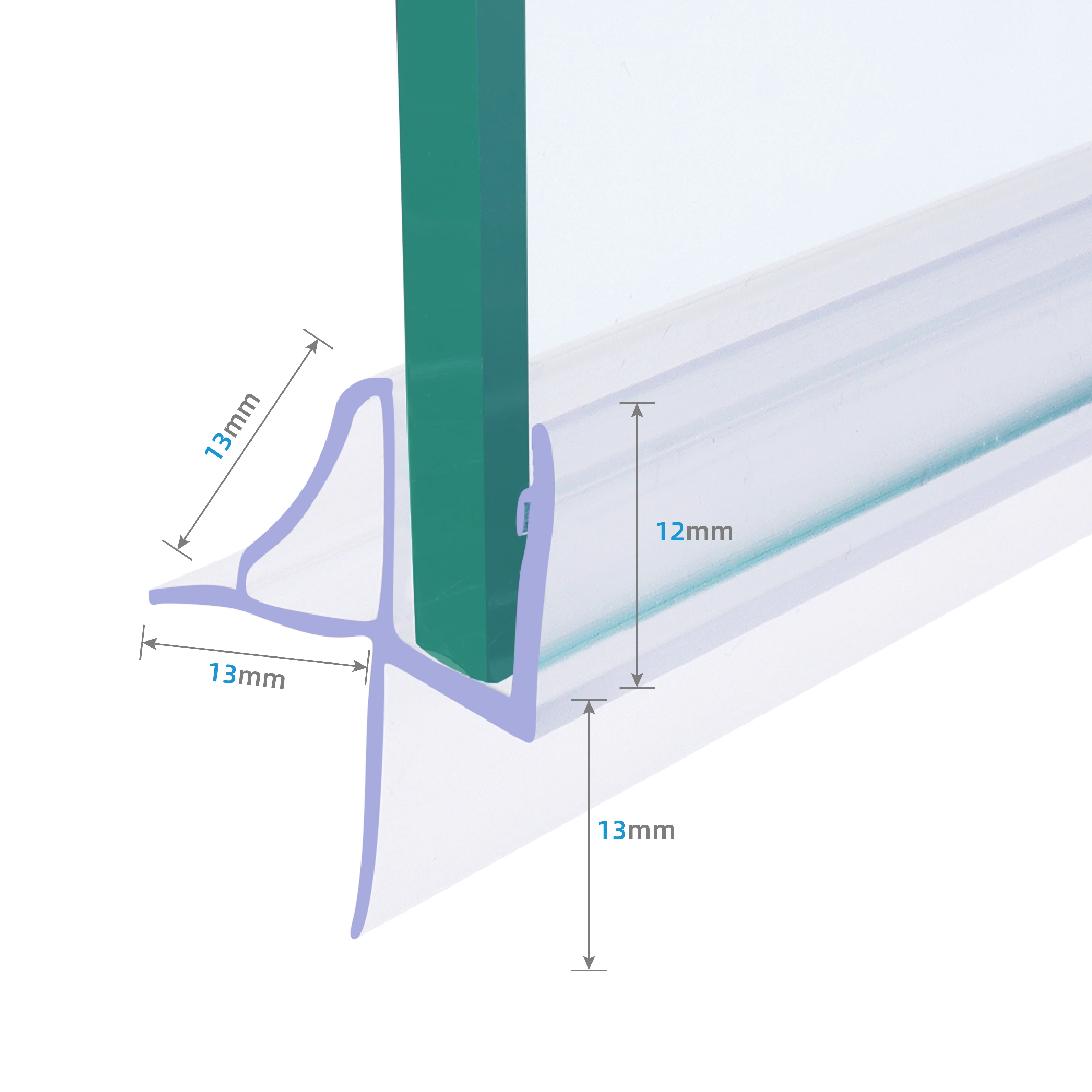 GUIDA 712268 bathroom accessories Curved bath shower screen plastic seal stripe for 6-12mm glass strip