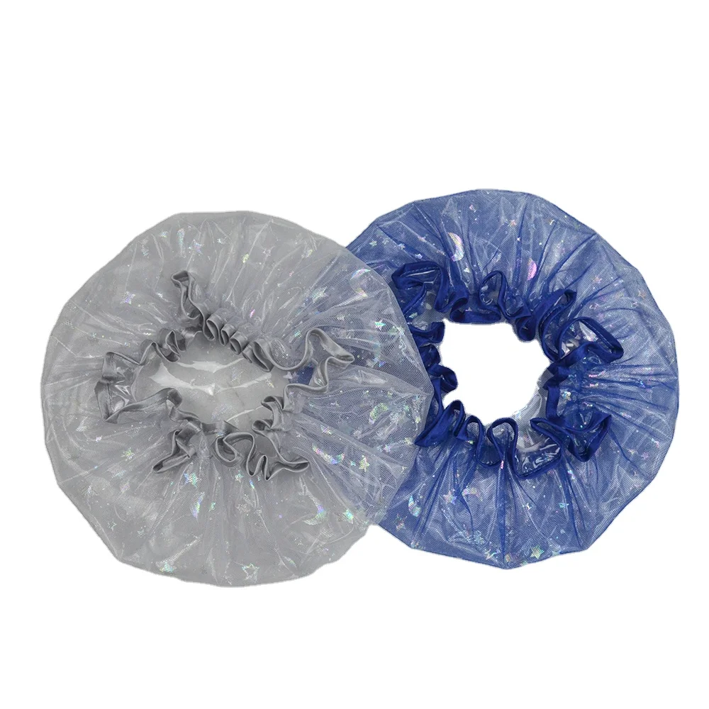 Двухслойная Водонепроницаемая душевая шапочка EVA из сетчатой ткани мечтательного цвета Звезда Луна аксессуары для волос в ванну