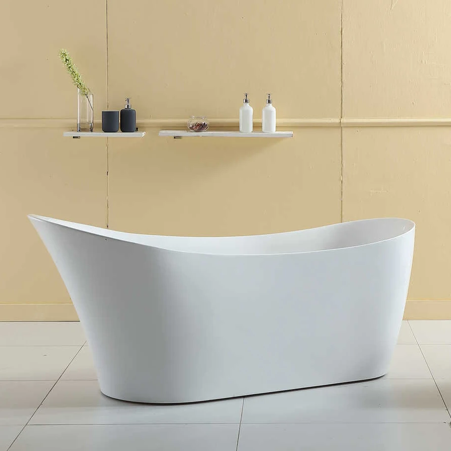 Free Standing Bath Tub Whole Seller Hot Sale Acrylic CE Modern Divano Freestanding Vasca Da Bagno Di Design Drainer Body Soaking
