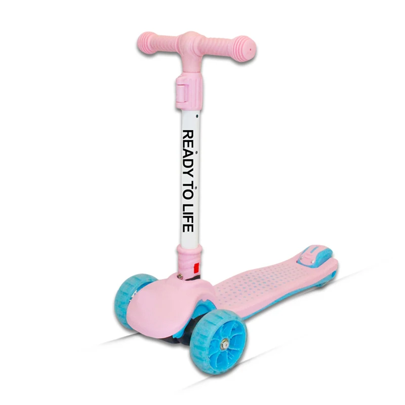 Durable 3 Wheel Light-Up Kick Scooter - Max Grip Light Up Deck and PVC Wheels- Adjustable Height Ages 3+