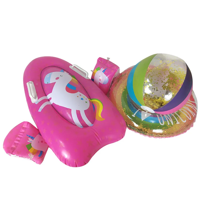 Baby Inflatable Pool Float Kids Swimming Rings Beach Ball Arm Ring and Surfboard