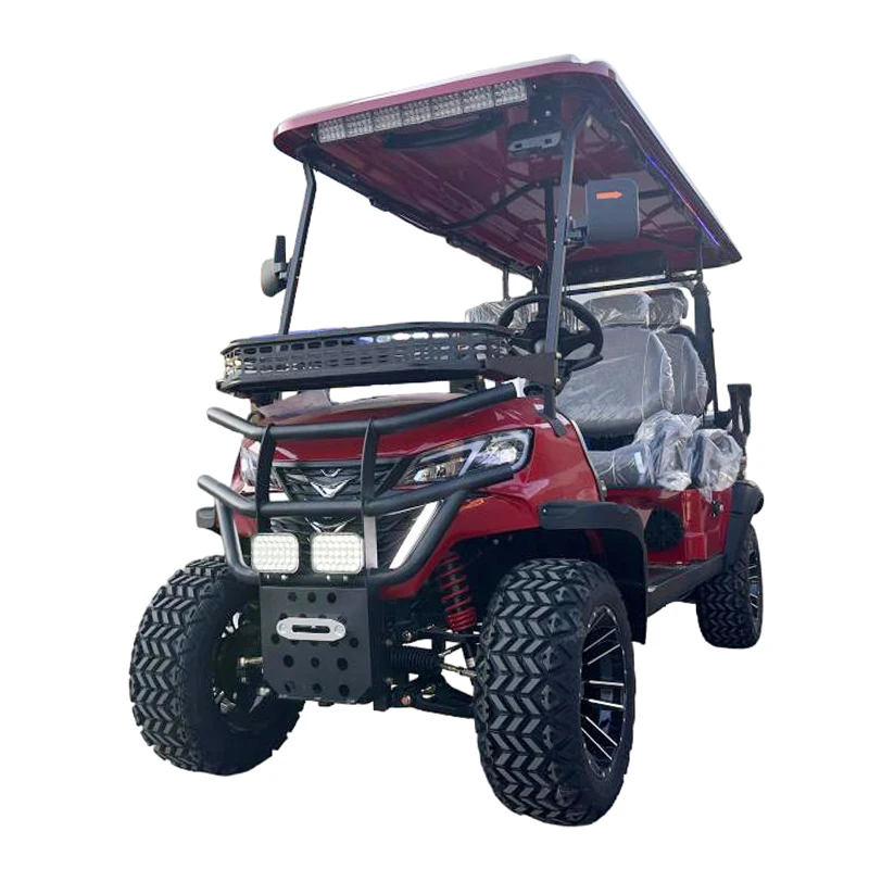 2024 Utility Vehicle 4-Person Lithium Battery Golf Car 14 Inch Off Road Tire Dune Hunting Electric Golf Buggy Cart for Sale