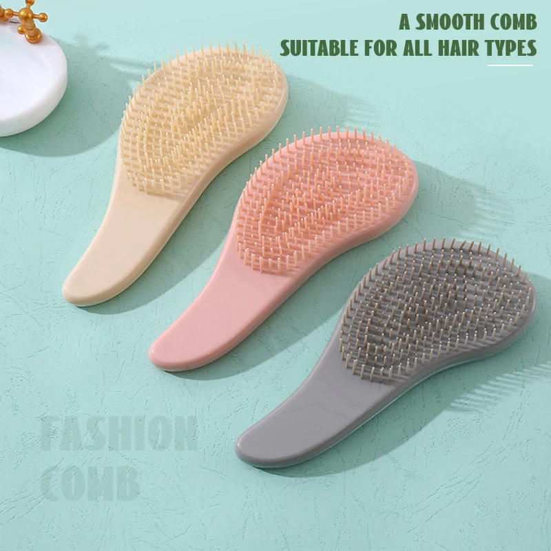 New Arrival Wet Detangler Marble Edge Customized Color Logo Massage Styling Classical  Detangling Salon Styling Hair Brush