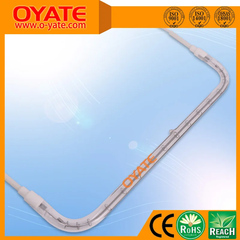 White Reflector 750w 1500w U Shape Quartz Infrared Heating Elements Halogen Infrared Heat Lamps