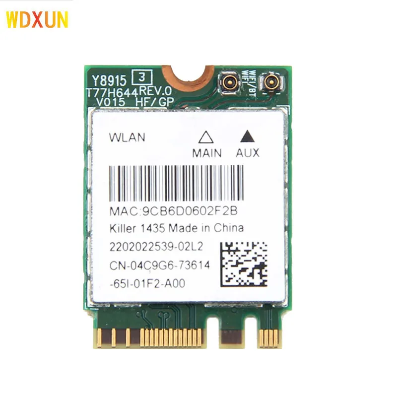  Беспроводной адаптер карта Killer 1435 Dand Band 867 Мбит/с Wi-Fi сетевая Atheros QCNFA344A 802.11ac BT 4