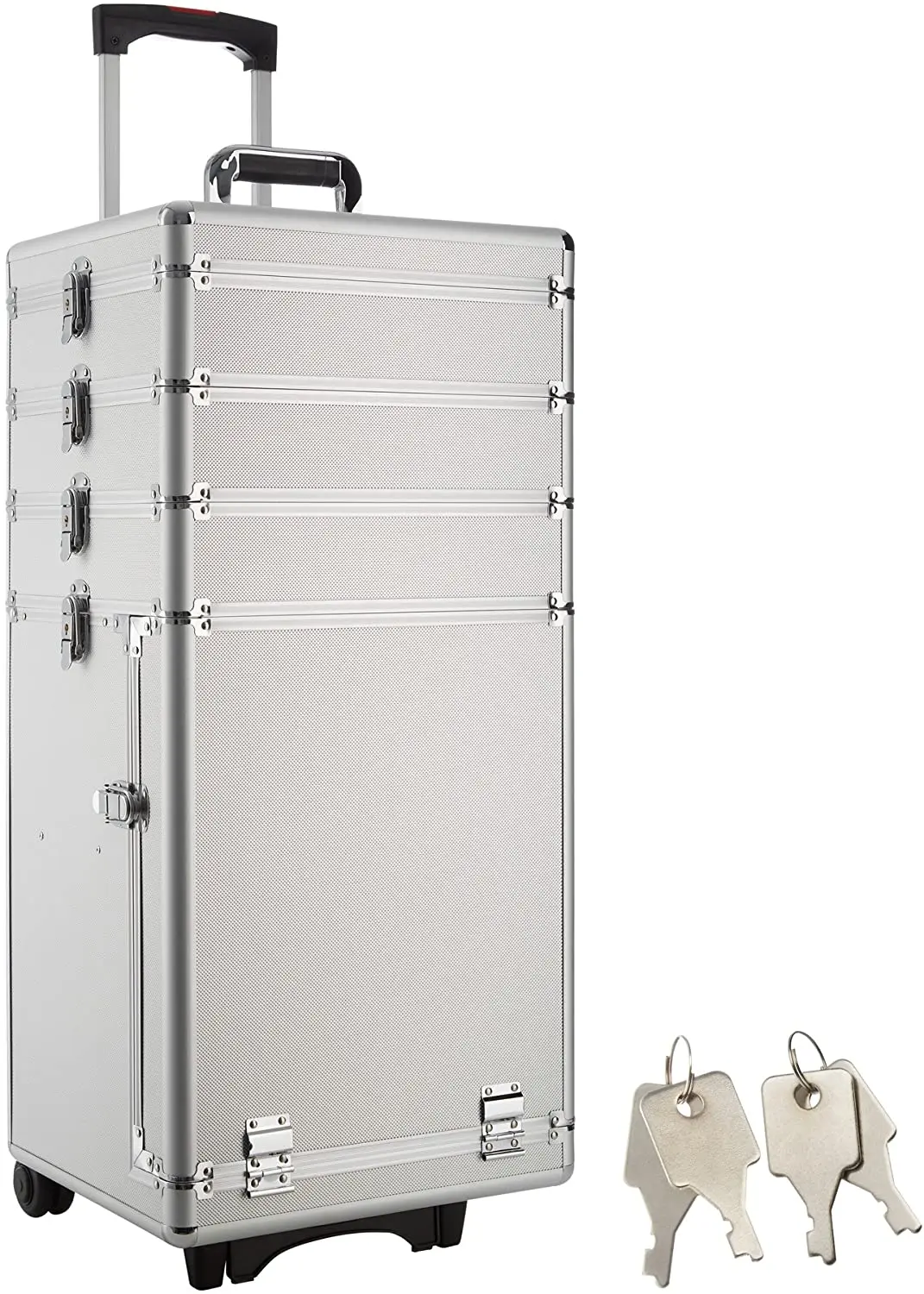 Highlight Black pink red silver Aluminum Rolling 4 in 1 Makeup Case Cosmetic trolley salon  trolley