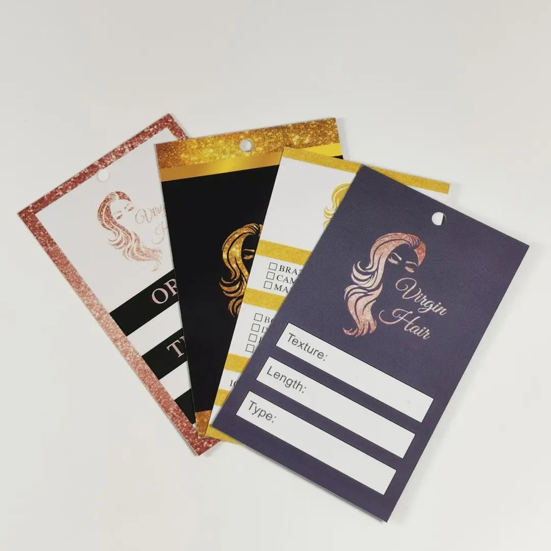 price tag custom logo hair wig label tags paper hang tags business thank you card