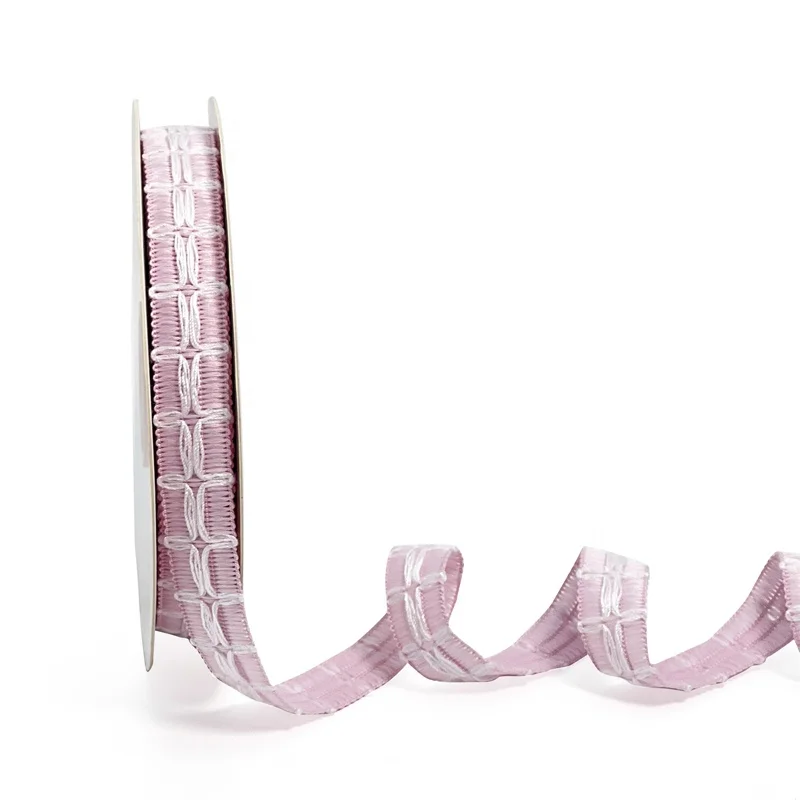 14MM 27MM Hollow Plaid Ribbon Hook Weaving Craft Ribbon Crochet Plaid Gift Ribbon For Diy Gift Box Packaging Flower Decoration