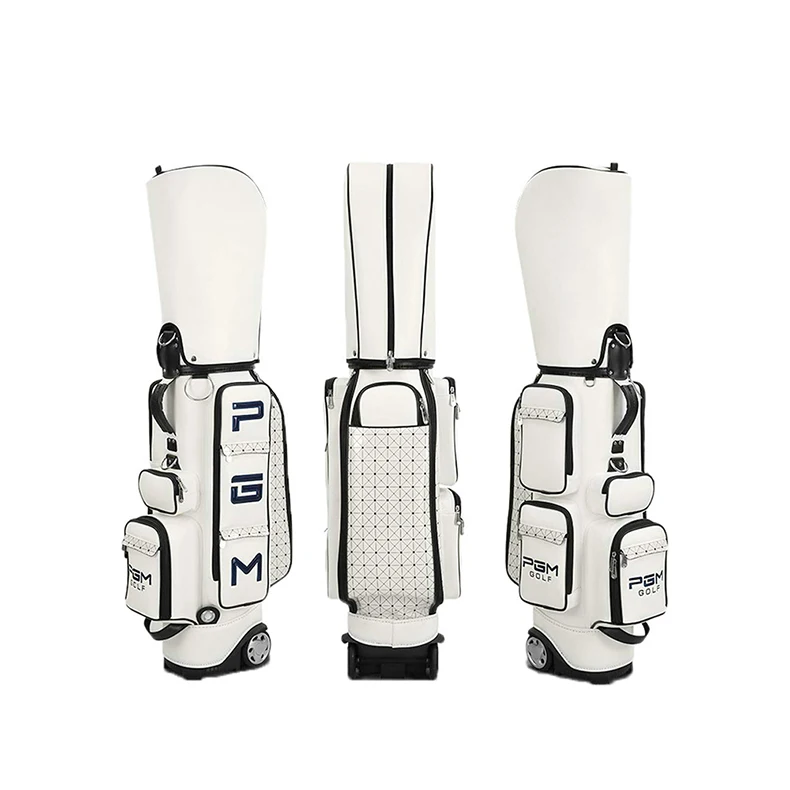 TMT Golf Cart Bag Wheeled Leather Golf Club Bags for Men Women Transit Golf Bag Easy to Carry Durable with Rain Cover