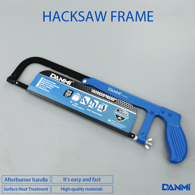 DANMI High Carbon Steel 12 inch Metal Frame Hacksaw Adjustable Hacksaw Frame Manual Saw for Wood Metal Plastic
