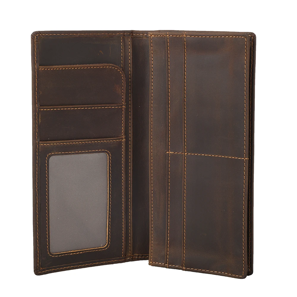 Custom Print Engraved Long Zipper Cell Phone Real Leather Large Capacity Women Ladies Wallet with Card Holder