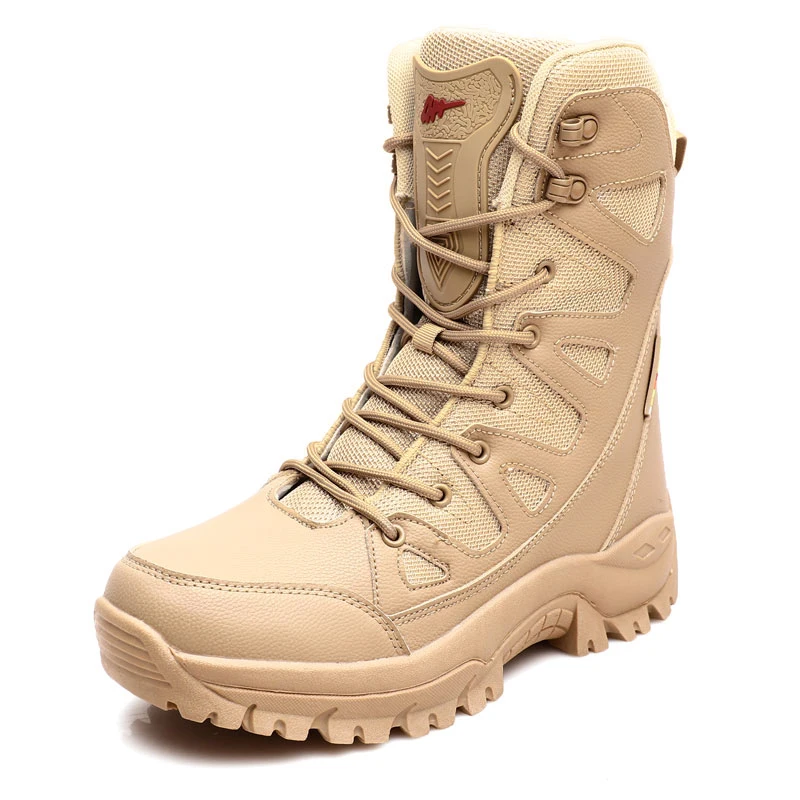 Unisex Leather Tactical Boots Military Waterproof Hard Wearing Outdoor Combat Army Boots Size #36-#46