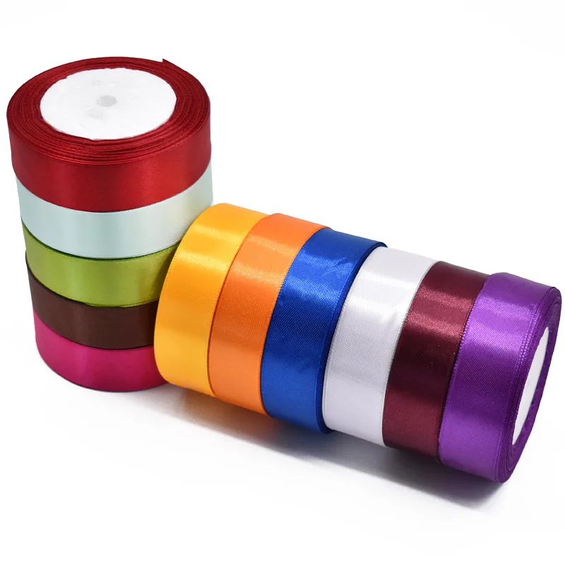 Wholesale 2.5cm Colorful Flower Packaging Ribbon Handmade Grosgrain 100% Polyester Clothing Grosgrain