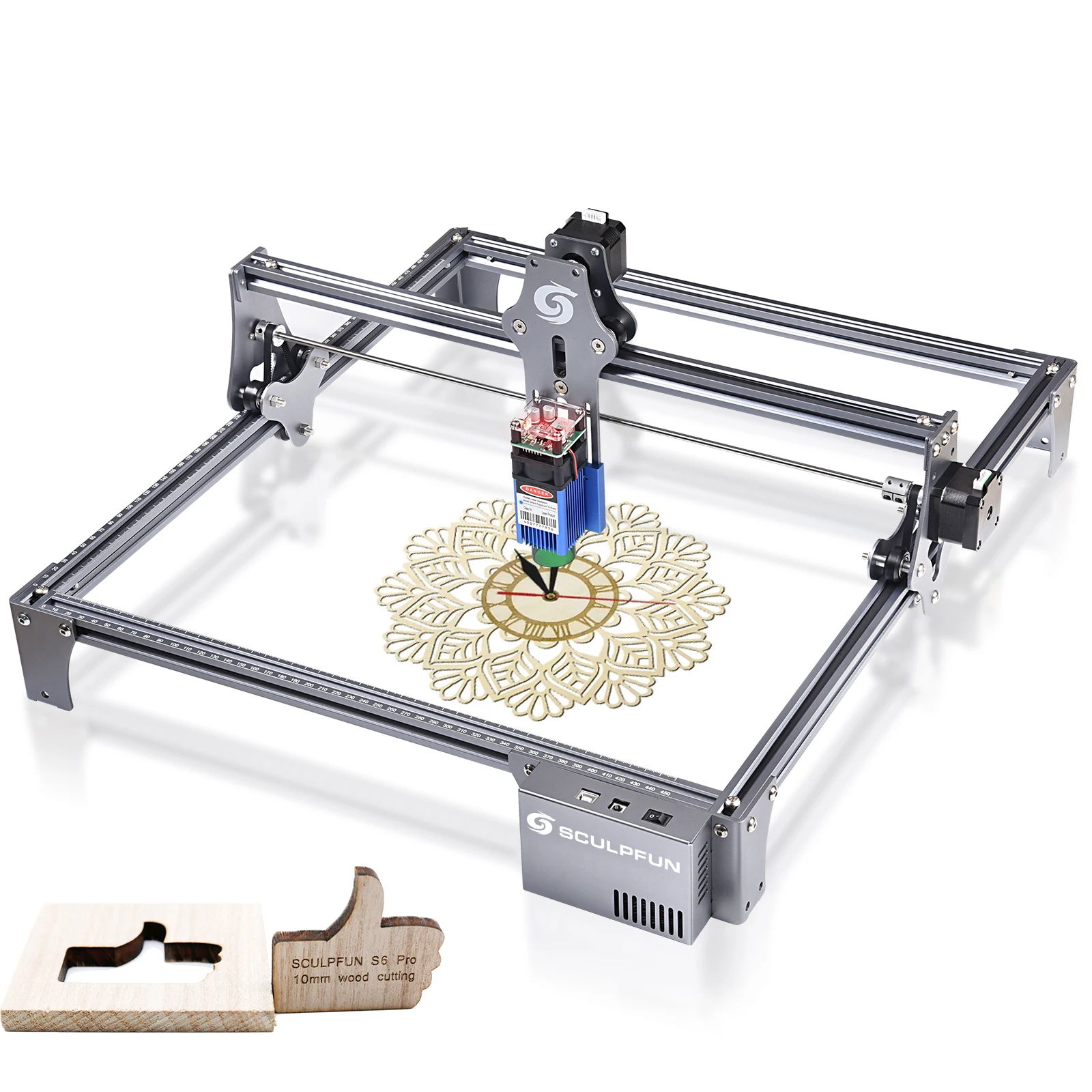  Лазерный гравировальный станок SCULPFUN S6 Pro 40 Вт ультратонкий фокус лазерный резак для дерева акрила высокая точность Большая область резьбы DIY