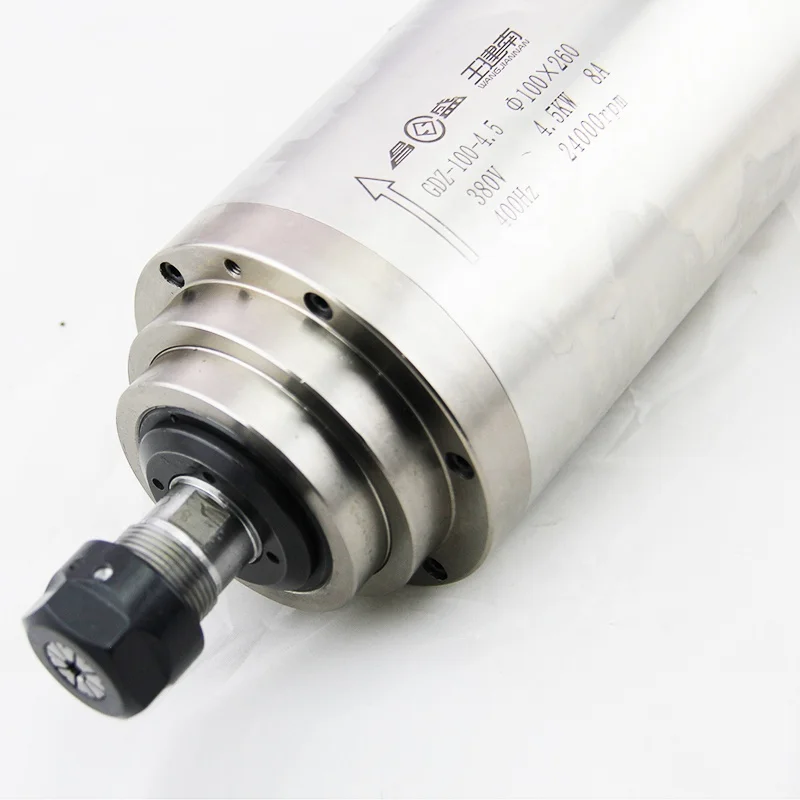 Water Cooled Spindle with er20 Collect 100mm Diameter 4.5kw Spindle Cnc